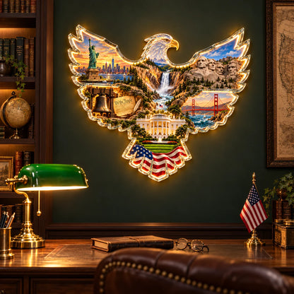 ✨🦅 American Heritage Lighted Eagle Wall Art ✨