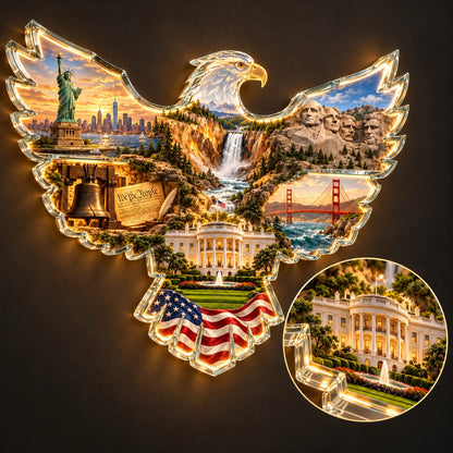 ✨🦅 American Heritage Lighted Eagle Wall Art ✨