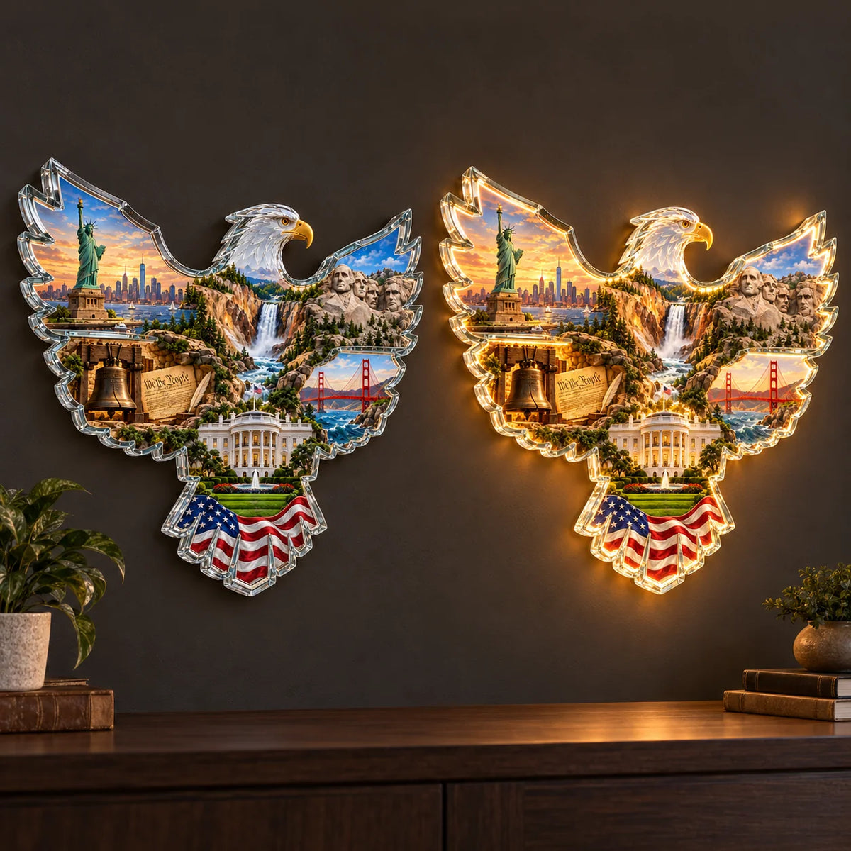 ✨🦅 American Heritage Lighted Eagle Wall Art ✨