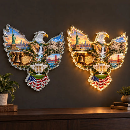 ✨🦅 American Heritage Lighted Eagle Wall Art ✨