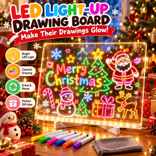 🔥 LED Light-Up Drawing Board for Kids – Reusable Glow Art Kit