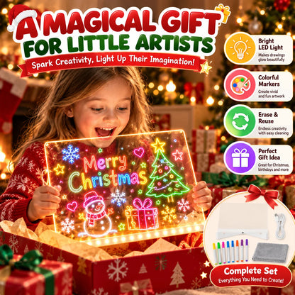 🔥 LED Light-Up Drawing Board for Kids – Reusable Glow Art Kit