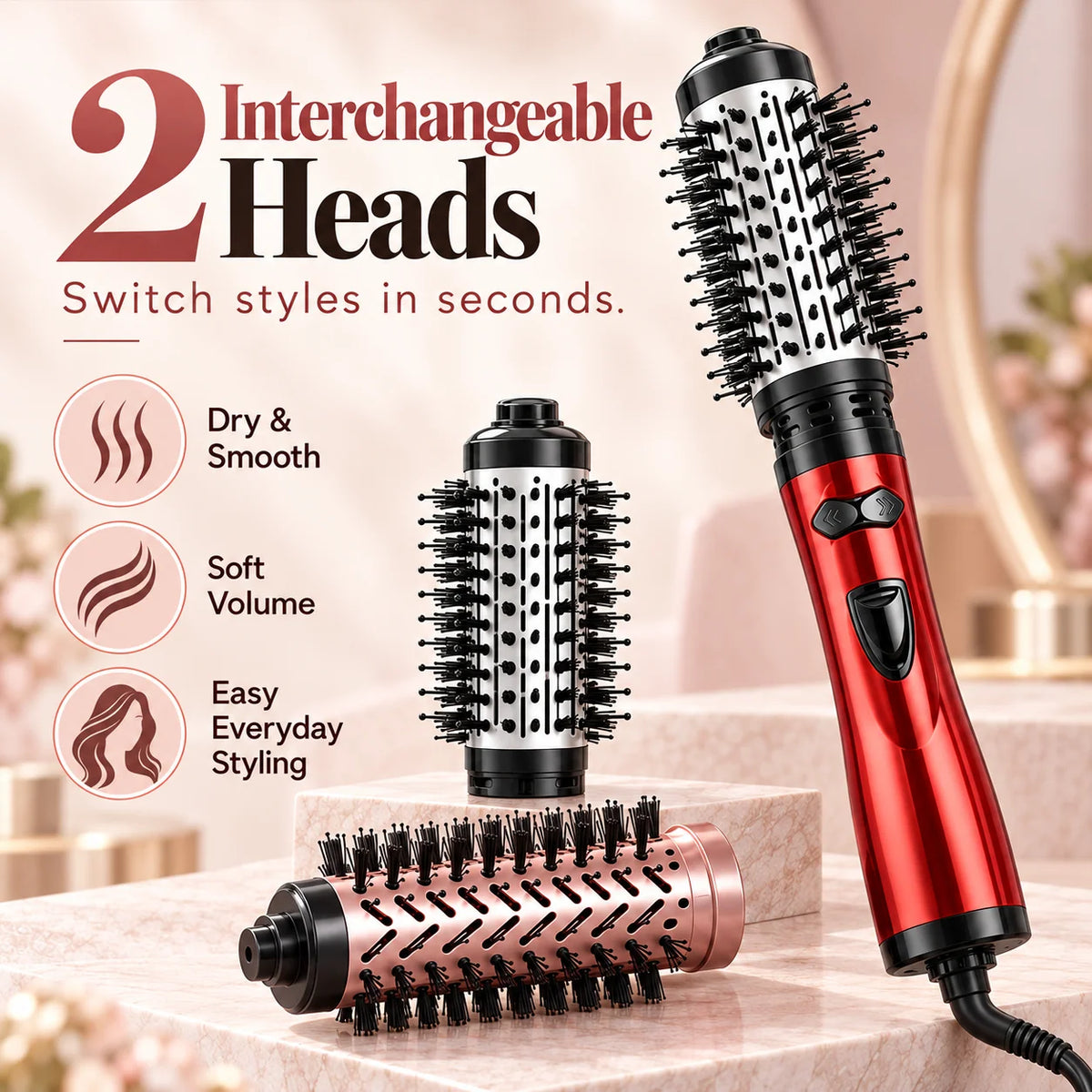 ✨3 in 1 Rotating Hair Dryer Brush