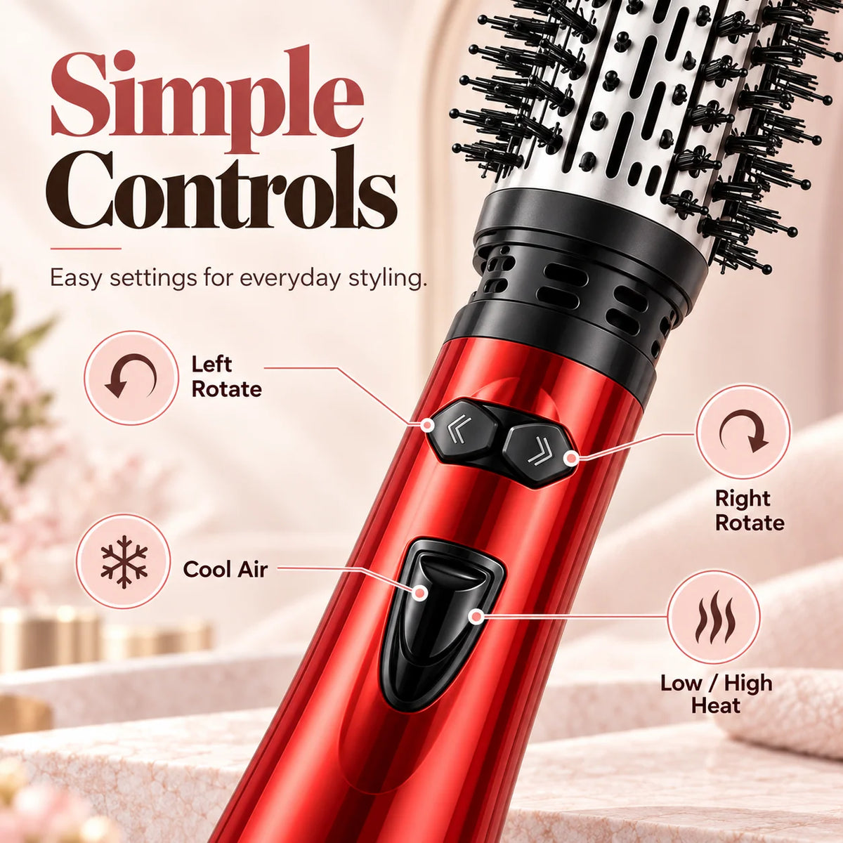 ✨3 in 1 Rotating Hair Dryer Brush