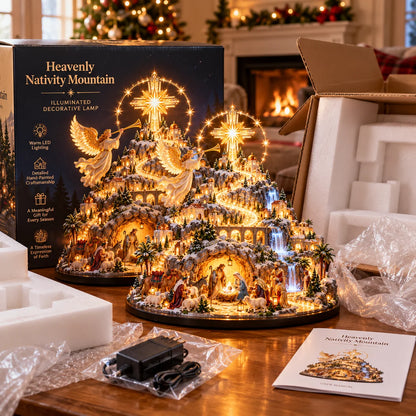 🎉Where Bethlehem Glows | Illuminated Nativity Mountain Scene