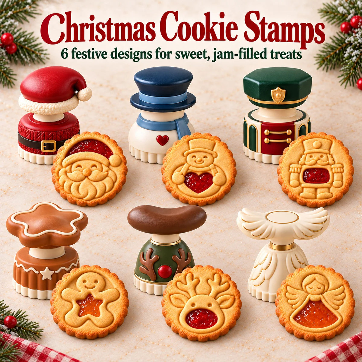 🎁Limited time 40% OFF -🍓🍪 Christmas Jam Cookie Press – Make Adorable Holiday Cookies at Home!