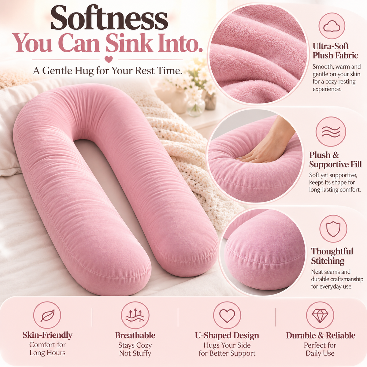 🔥Cozy U-Shaped Plush Rest Pillow