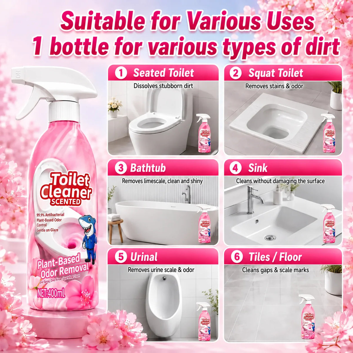 🔥400 ML Scented Foaming Toilet Cleaner