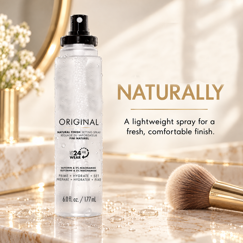 ✨Natural Finish Makeup Setting Spray – 24HR Wear, Hydrating 3-in-1 Prime & Set Mist