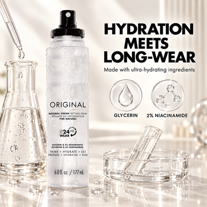 ✨Natural Finish Makeup Setting Spray – 24HR Wear, Hydrating 3-in-1 Prime & Set Mist