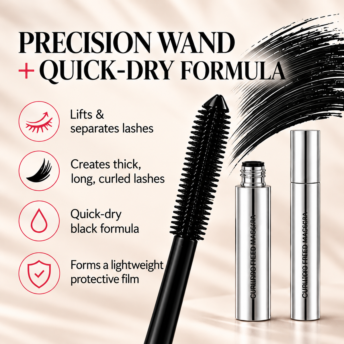🔥Waterproof Curling Lengthening Mascara