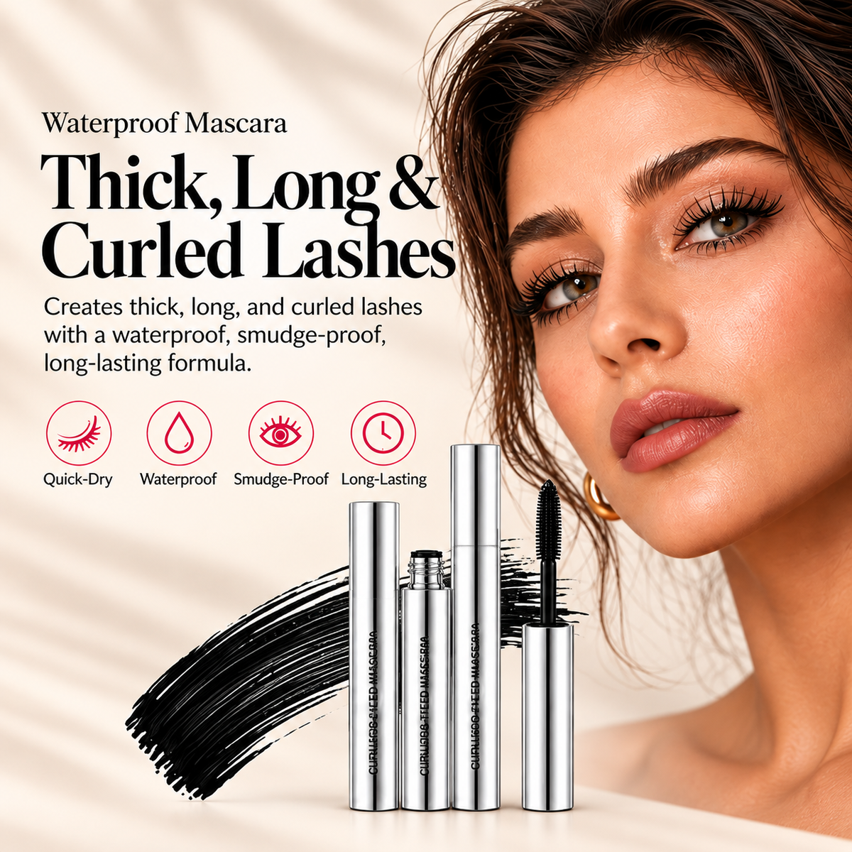 🔥Waterproof Curling Lengthening Mascara
