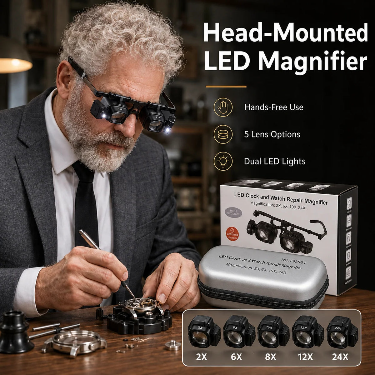 🔥LED Head-Mounted Magnifying Glasses