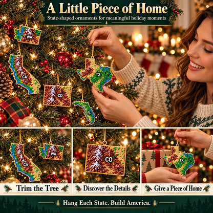 🎉✨ 50 U.S. States & D.C. Christmas Ornaments – Hometown Keepsakes & Meaningful Holiday Gifts