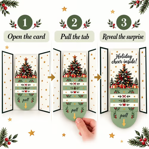🎉DIY Pull-Out Christmas Card with Hidden Messages