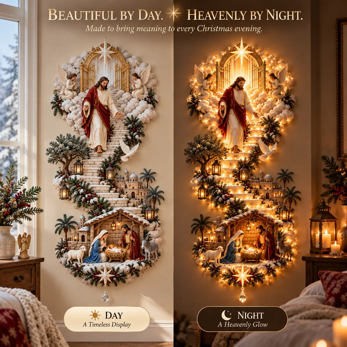 🔥Cascading Stairway Of Light Christmas Wall Hanging