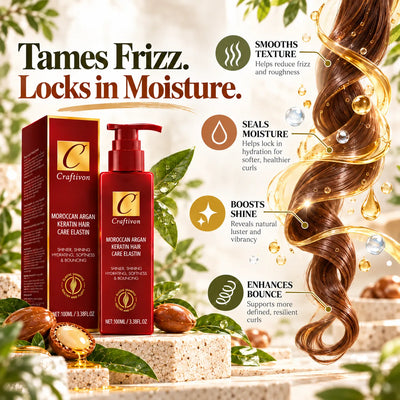 🎁Argan Oil & Avocado Curl Defining Leave-In Cream – Moisturizing Hair Styling Cream for Soft, Frizz-Controlled Curls