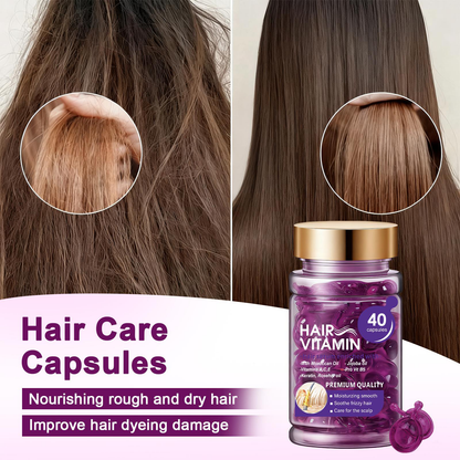 Hair Vitamin Capsules with Argan Oil, Frizz Control & Shine, 40 Ct