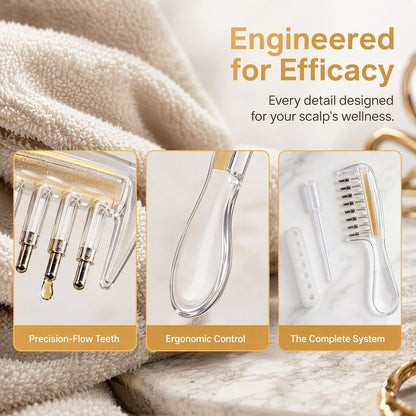 ⭐Scalp Serum Applicator Comb – 6-Roller Refillable Hair Oil & Serum Dispenser