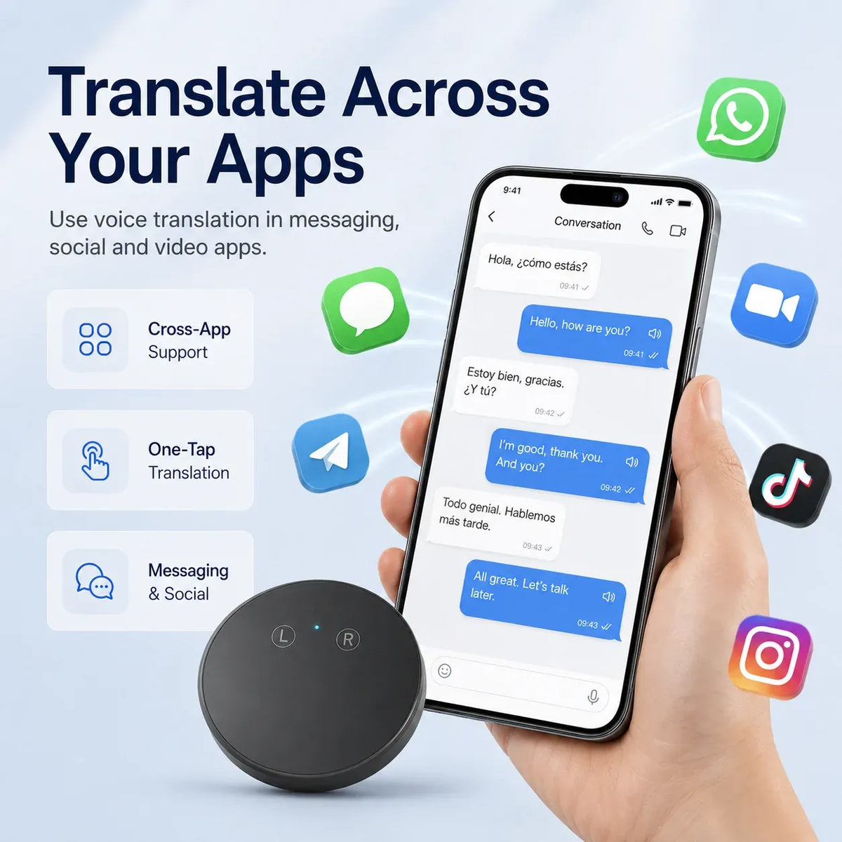 🔥AI Pocket Translator – Real-Time Two-Way Voice Translation in 165+ Languages
