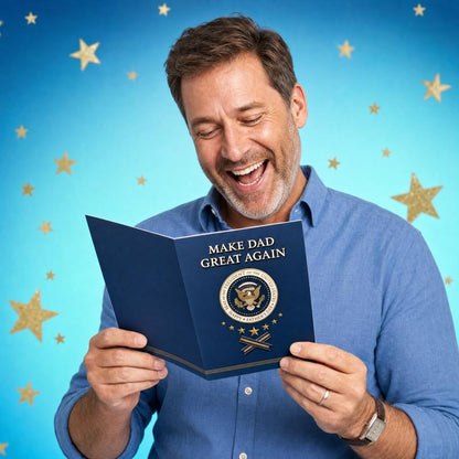 Make Dad Great Again Funny Talking Father's Day Card 🎙️👑