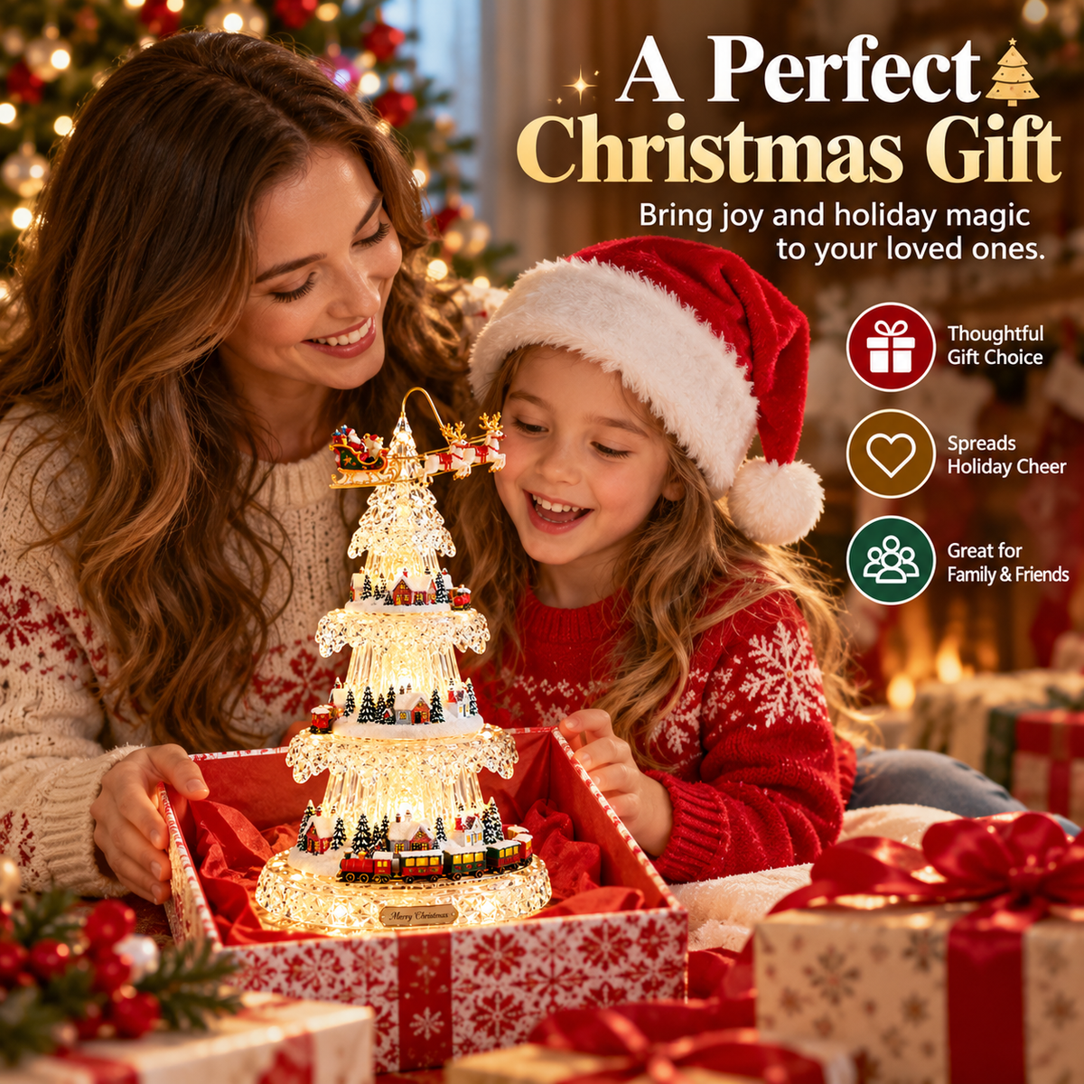 ❤️Magical Musical Christmas Tree with Train