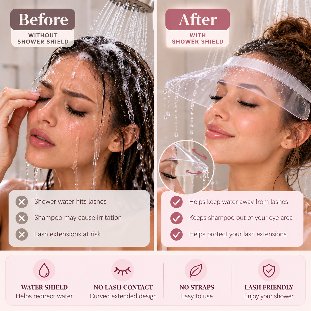 ❤️Lash Extension Shower Protector – 50 Disposable Shields