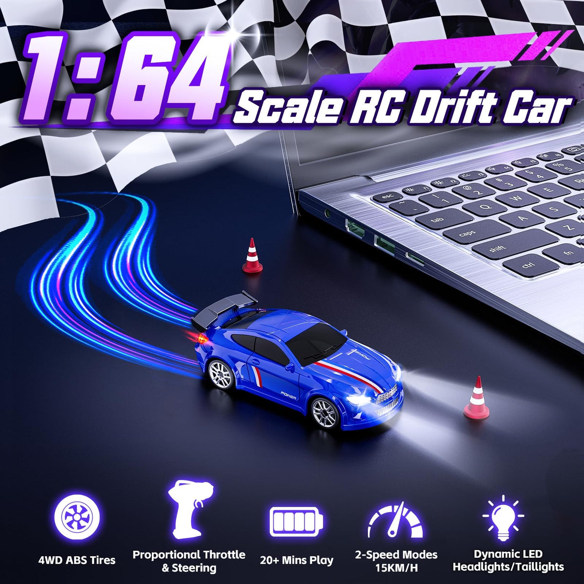 🔥1/64 Mini RC Drift Car