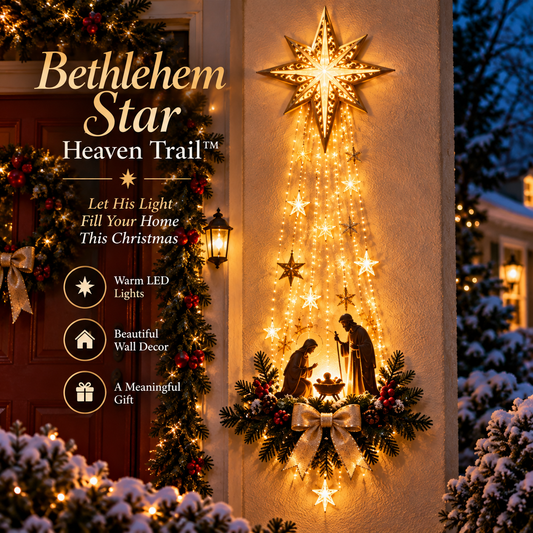 🎉✝️ Bethlehem Star of Faith – Lighted Nativity Wall Decor