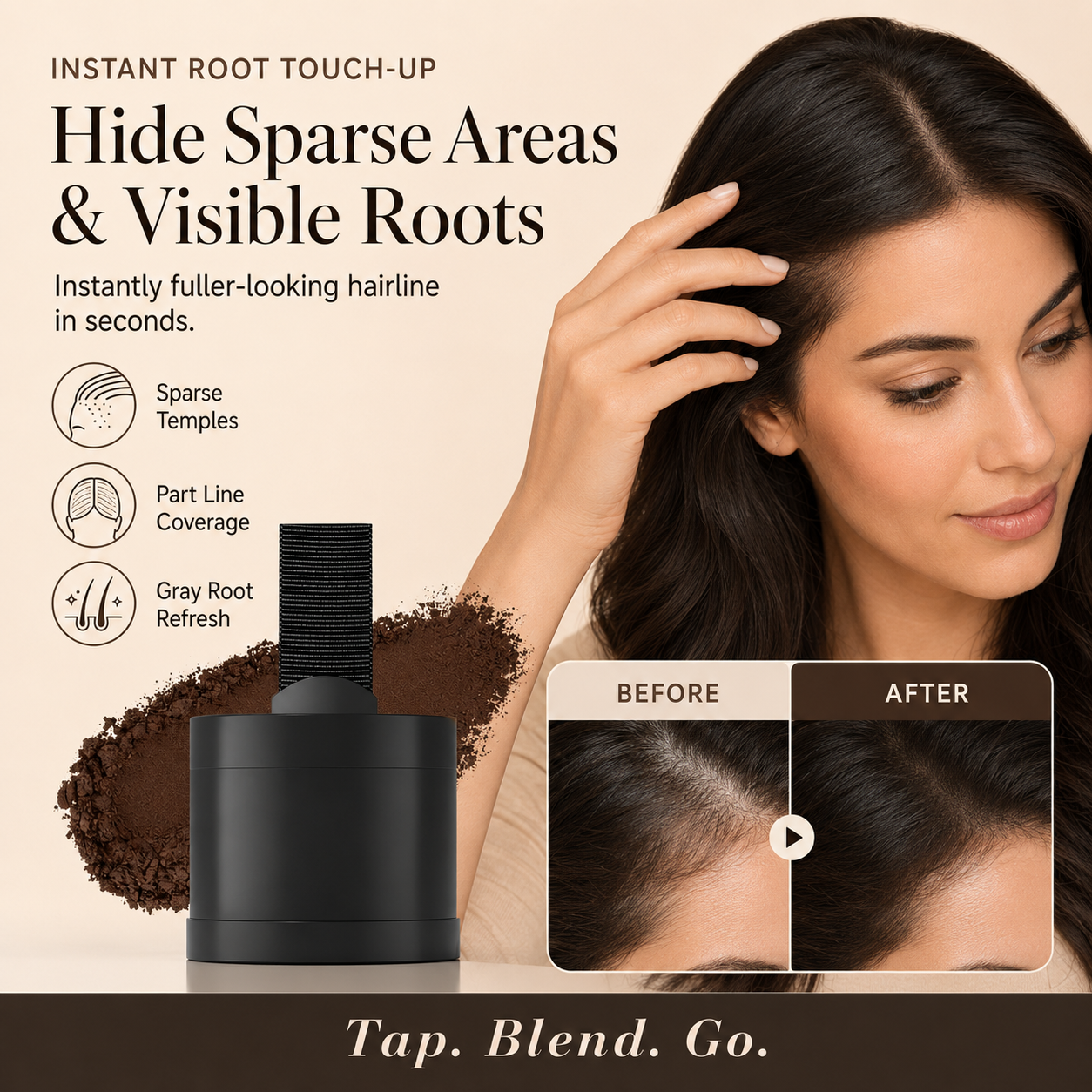 🔥 50% OFF! Instant Hairline & Root Touch-Up Powder – 4g