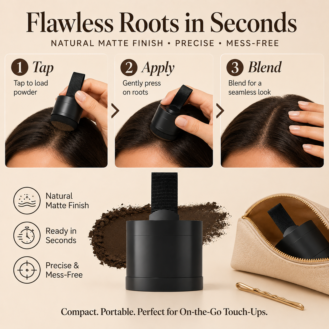 🔥 50% OFF! Instant Hairline & Root Touch-Up Powder – 4g