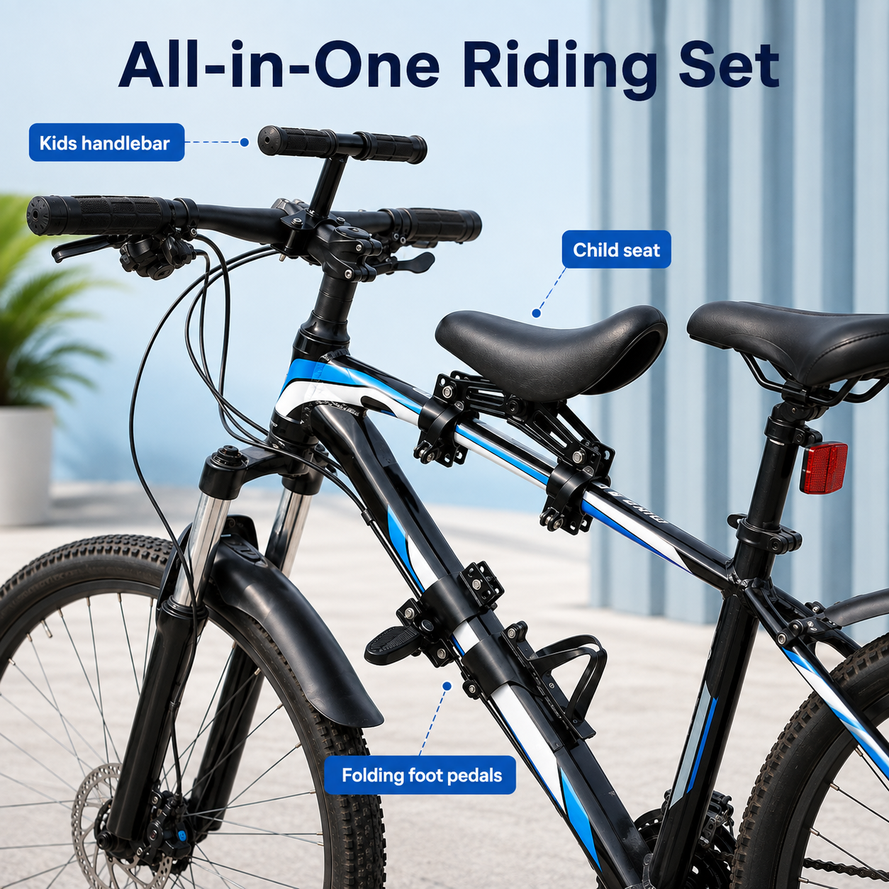 Front-Mounted Kids Bike Seat Set