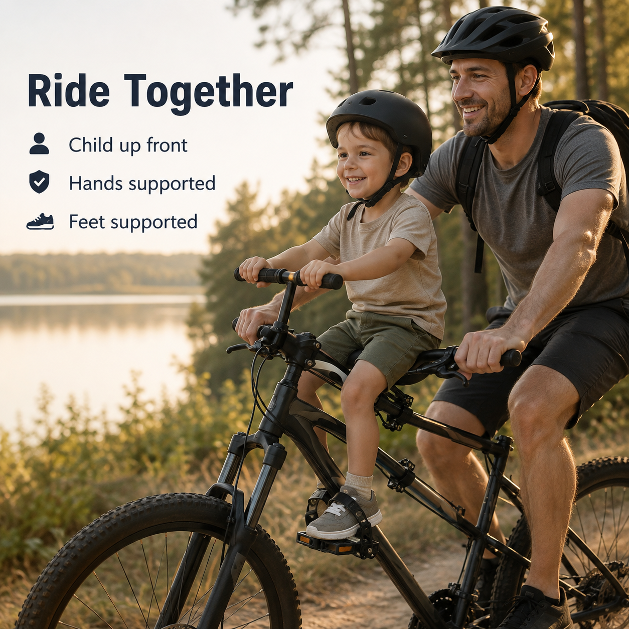 Front-Mounted Kids Bike Seat Set