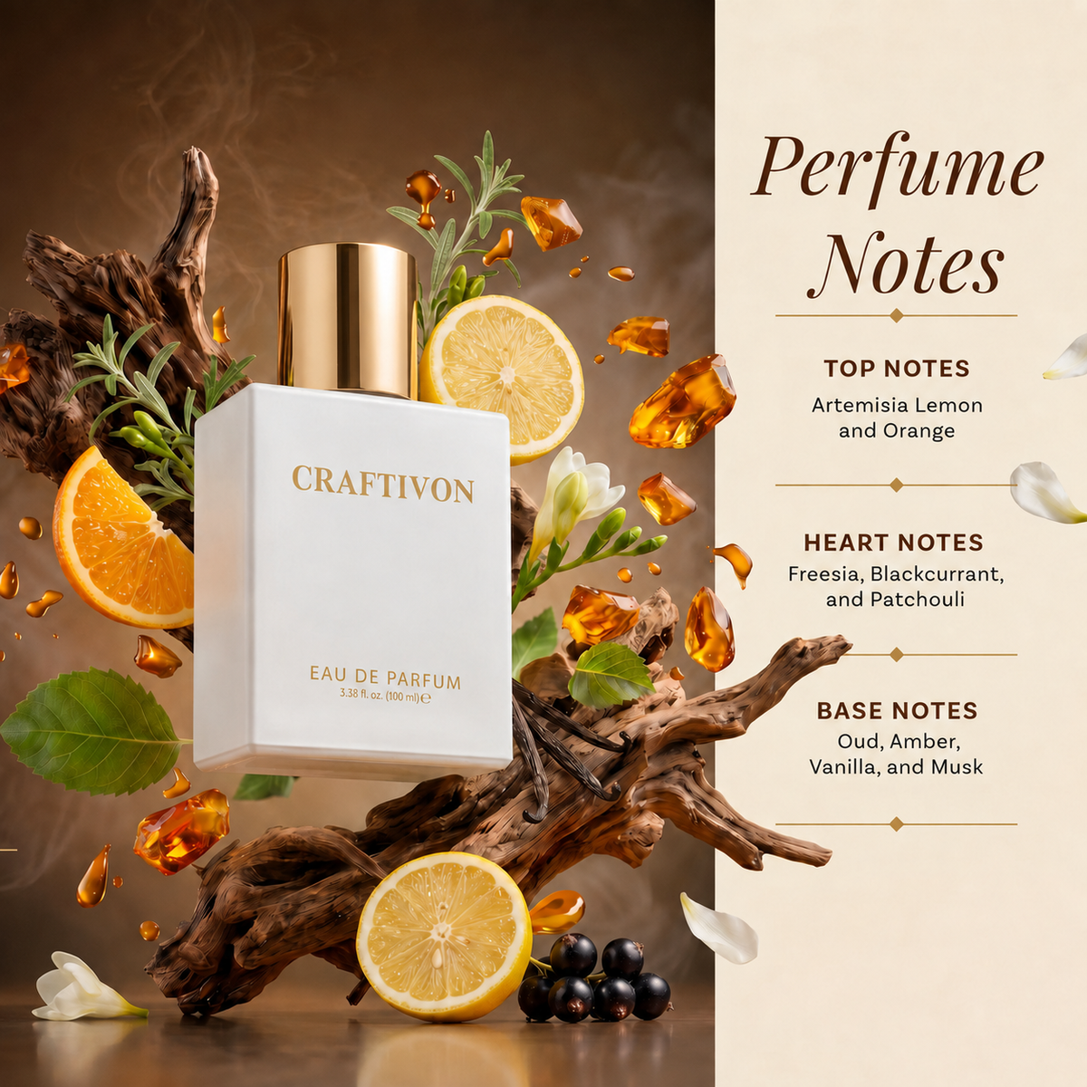 Luxury White Oud Unisex Eau de Parfum, 100 ml