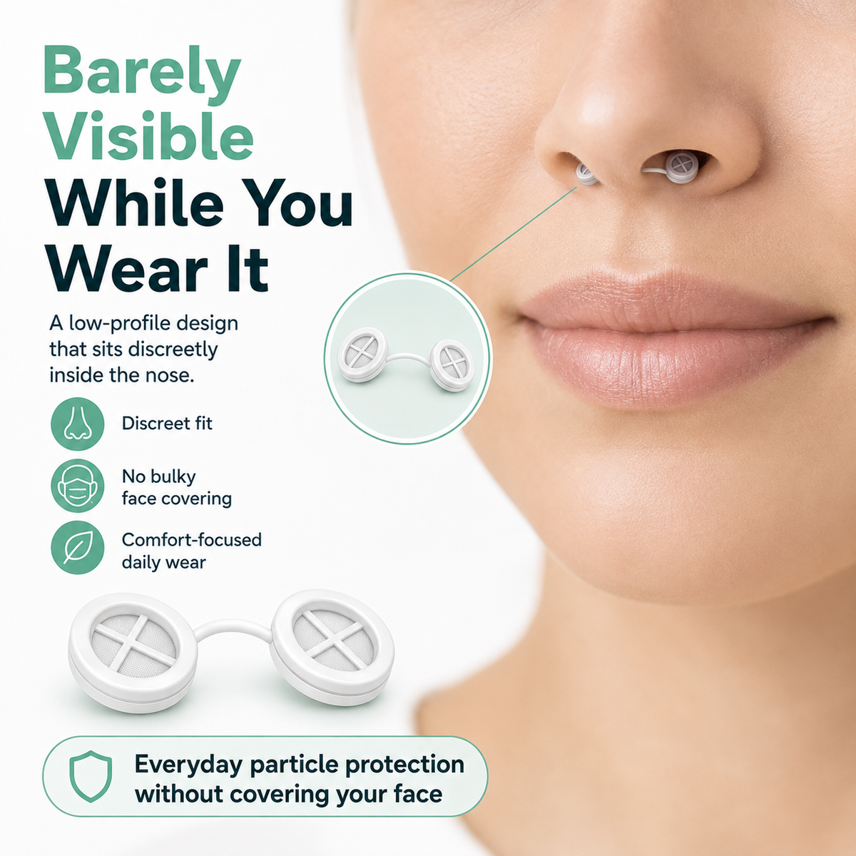 Invisible Nasal Filters – Breathe Easier, 10-Pack