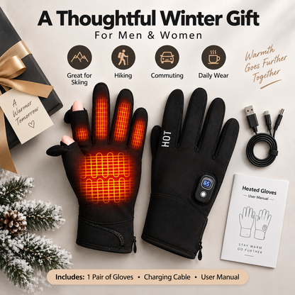 Rechargeable Heated Winter Gloves for Women & Men with Touchscreen