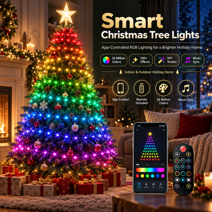 🔥Smart APP & Remote RGB Christmas Tree Lights🎄