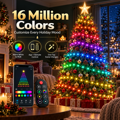 🔥Smart APP & Remote RGB Christmas Tree Lights🎄