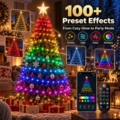🔥Smart APP & Remote RGB Christmas Tree Lights🎄