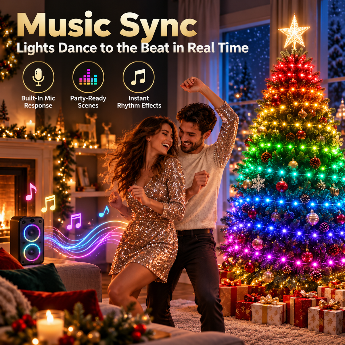 🔥Smart APP & Remote RGB Christmas Tree Lights🎄