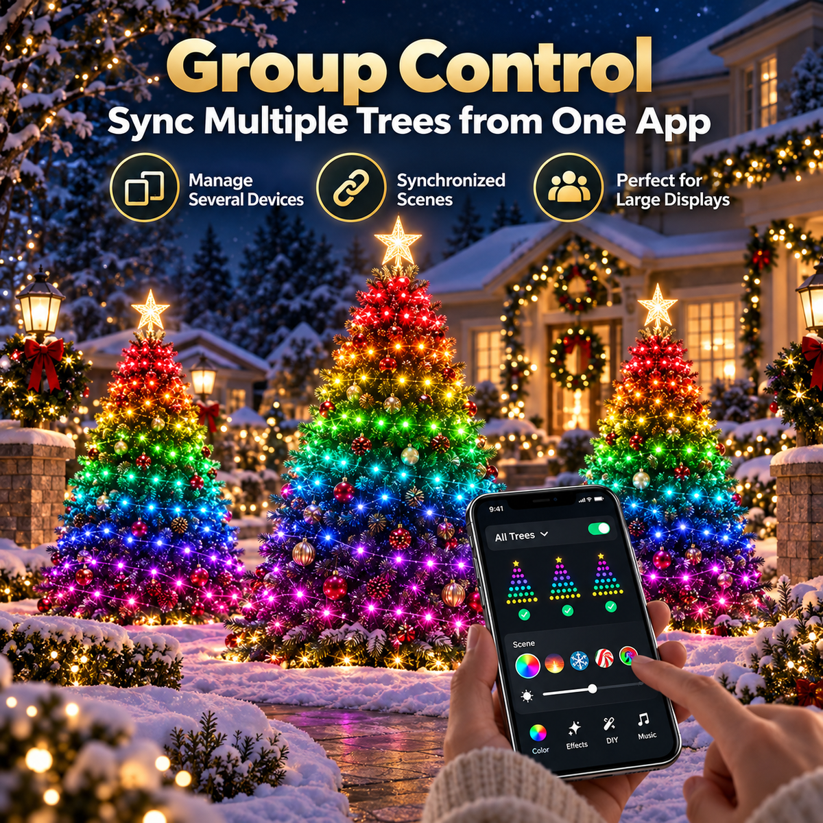 🔥Smart APP & Remote RGB Christmas Tree Lights🎄