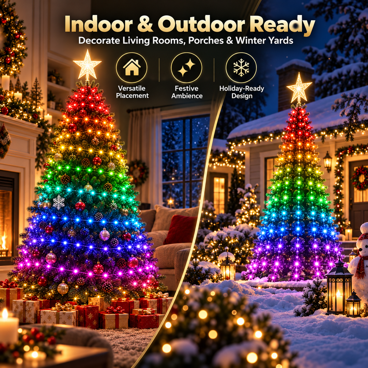 🔥Smart APP & Remote RGB Christmas Tree Lights🎄