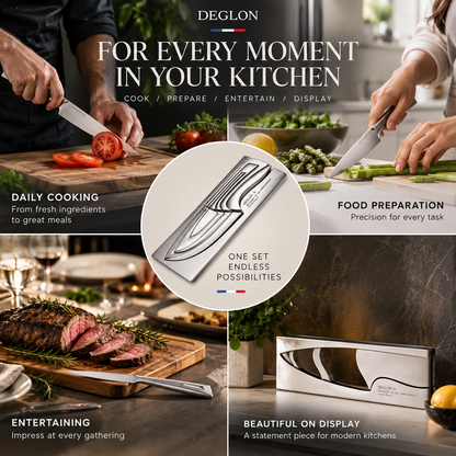 ❤️Deglon Meeting 4-Piece Nested Stainless Steel Knife Set