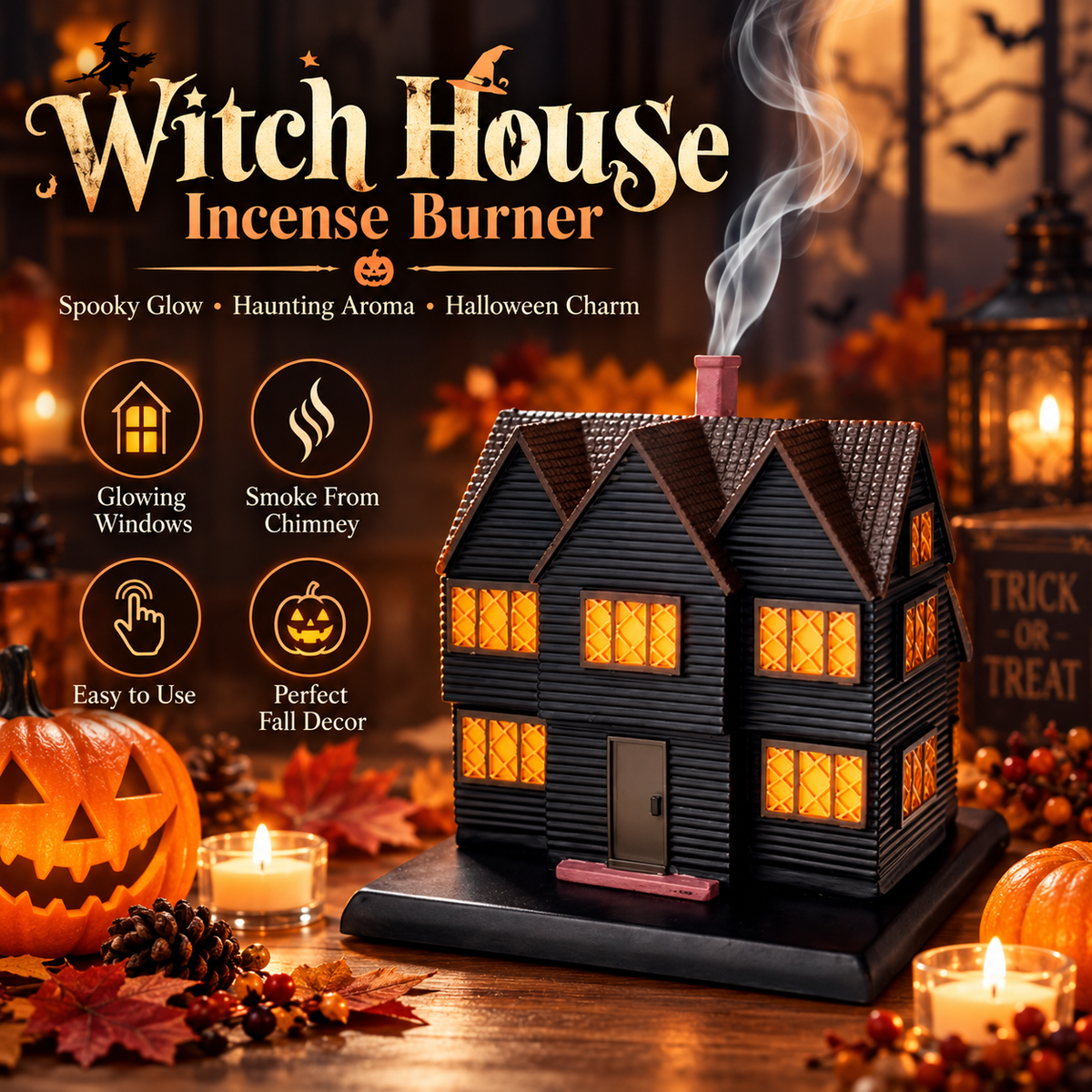 🎉Halloween Witch House Incense Burner