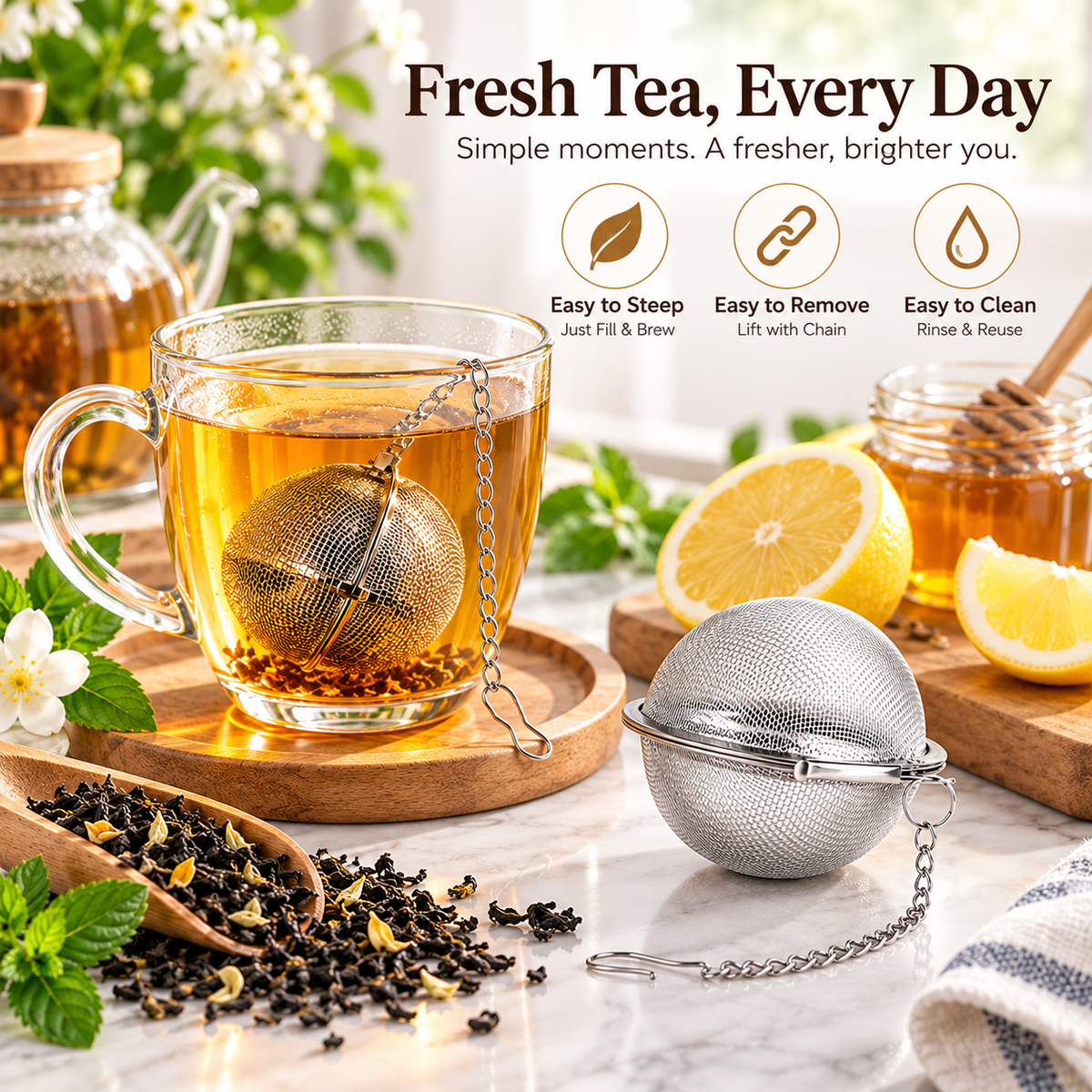 304 Stainless Steel Spice and Tea Filter(3PCS)