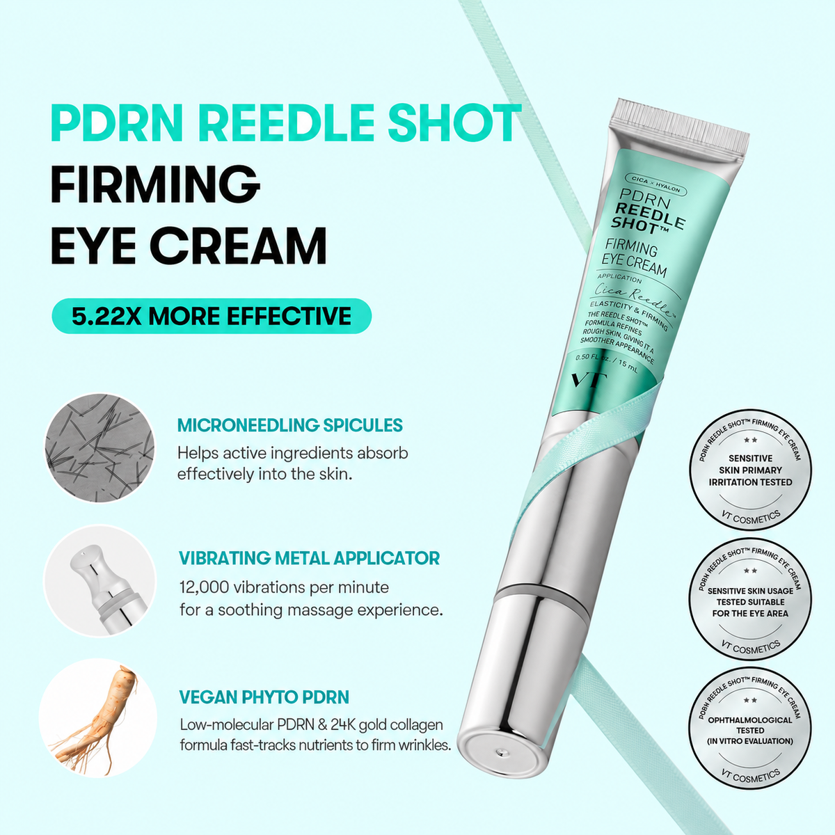 🔥PDRN Reedle Shot Eye Lifter- Micro Vibrations , 4D tightening effects for Puffy Eyes, Dark Circles & Under Eye Bags