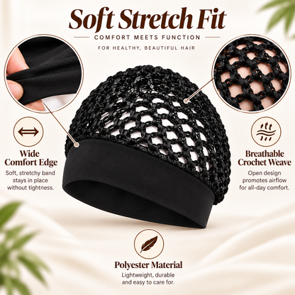 🎉3-Piece Stretchy Wide-Edge Sleeping Cap Set