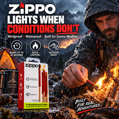 🎉Zippo Typhoon Matches Waterproof and Windproof