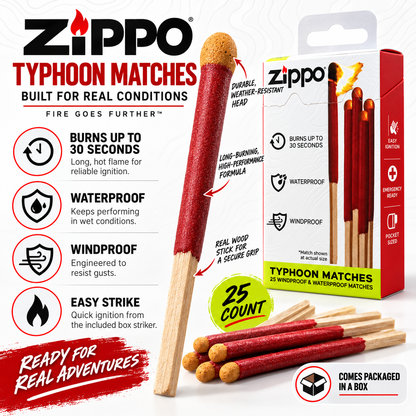 🎉Zippo Typhoon Matches Waterproof and Windproof