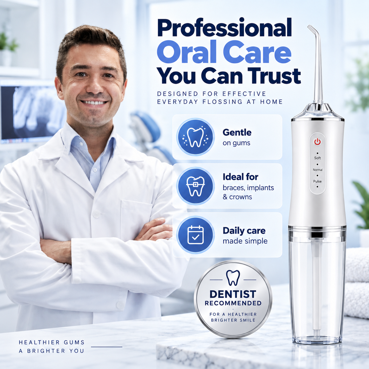 🔥Electric Water Flosser, Teeth Cleaning with 4 Jet Tips